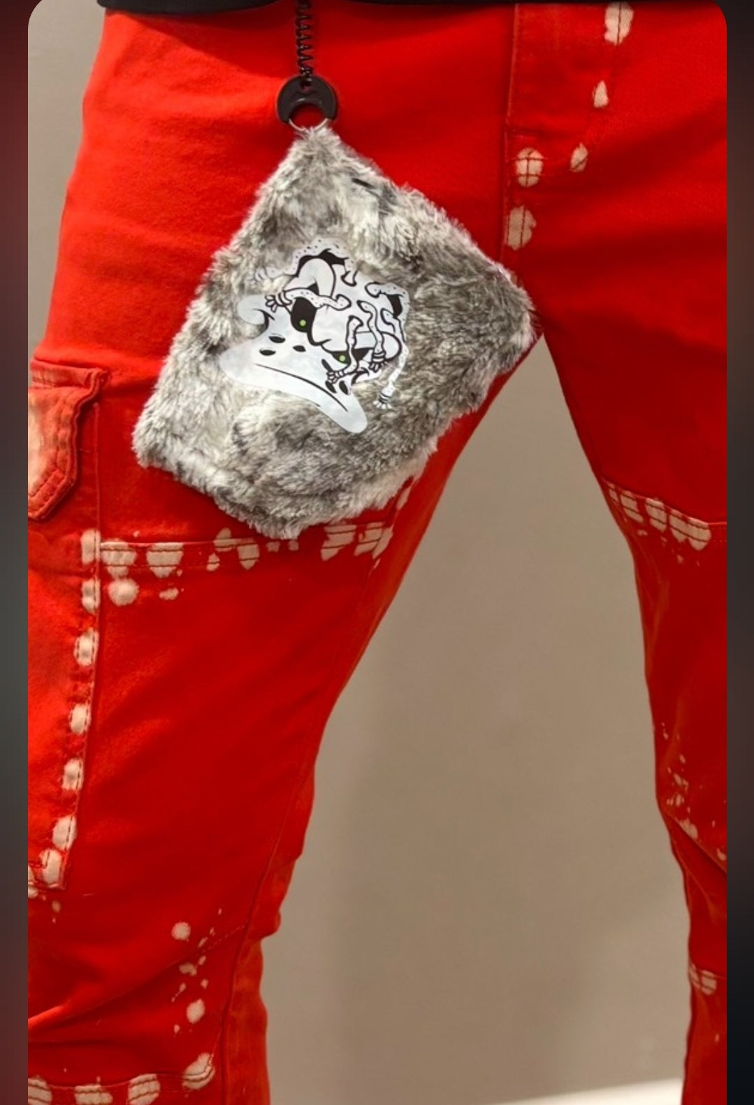 Faux fur face wallet