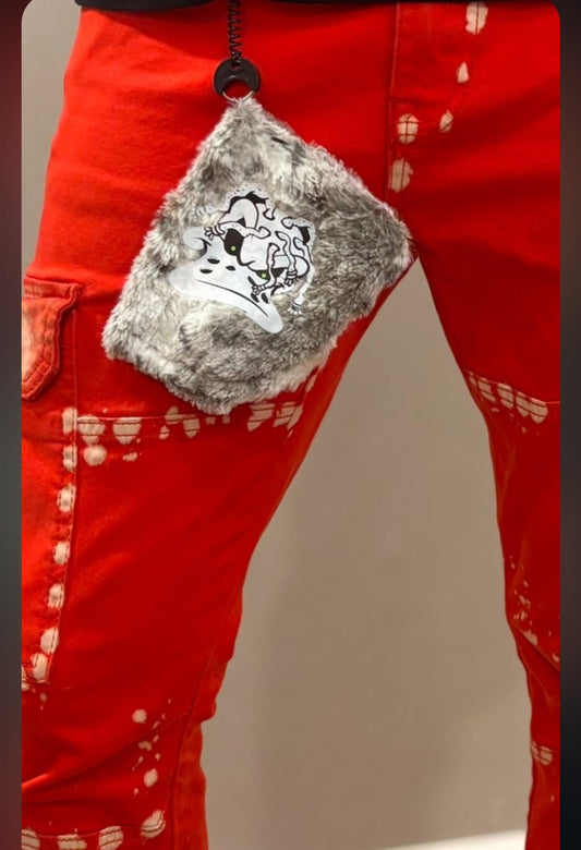 Faux fur face wallet